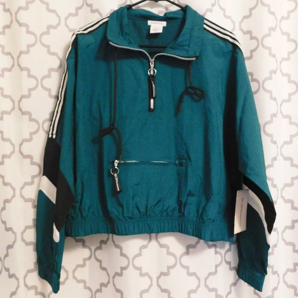 BCBG Green Cropped Pullover Windbreaker - XL (NWT) - Picture 1 of 5